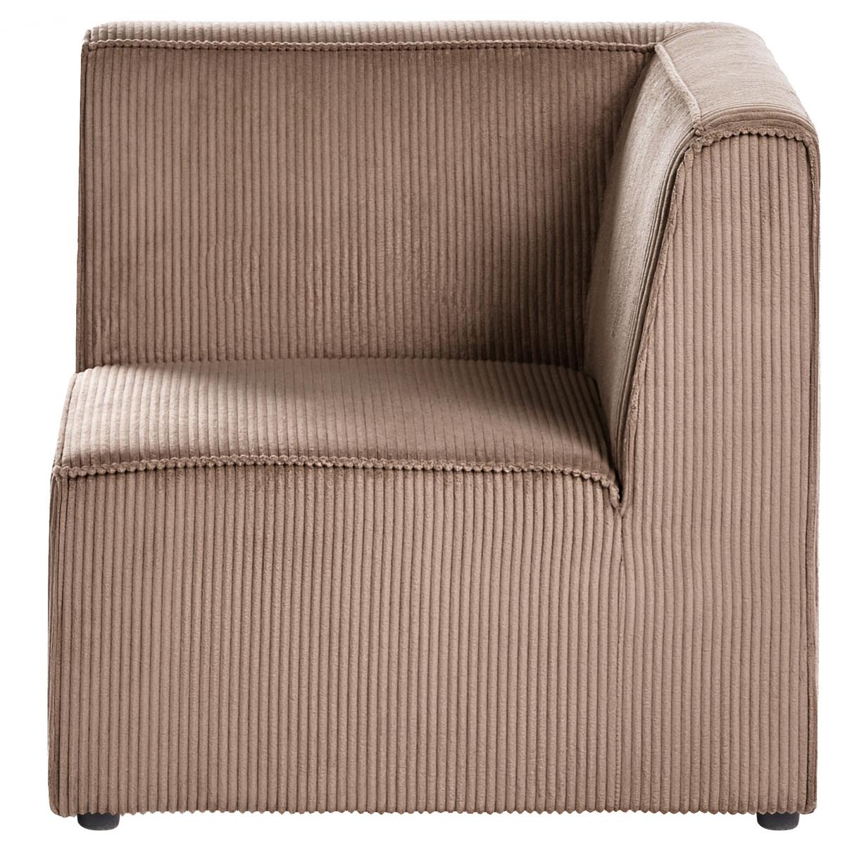 MODULSOFA 2-Sitzer Sandbeige Cord Lemvig - Sandfarben/Beige, Textil (166/78/83cm) - Beliani