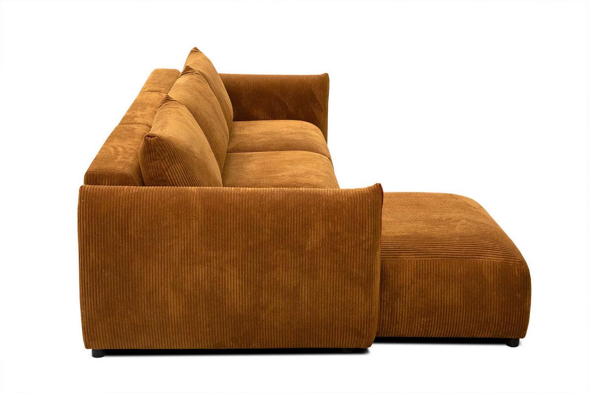 ECKSOFA TAUER 5-Sitzer, honig - Schwarz/Honig, Holzwerkstoff/Kunststoff (173/294cm) - Wozimo