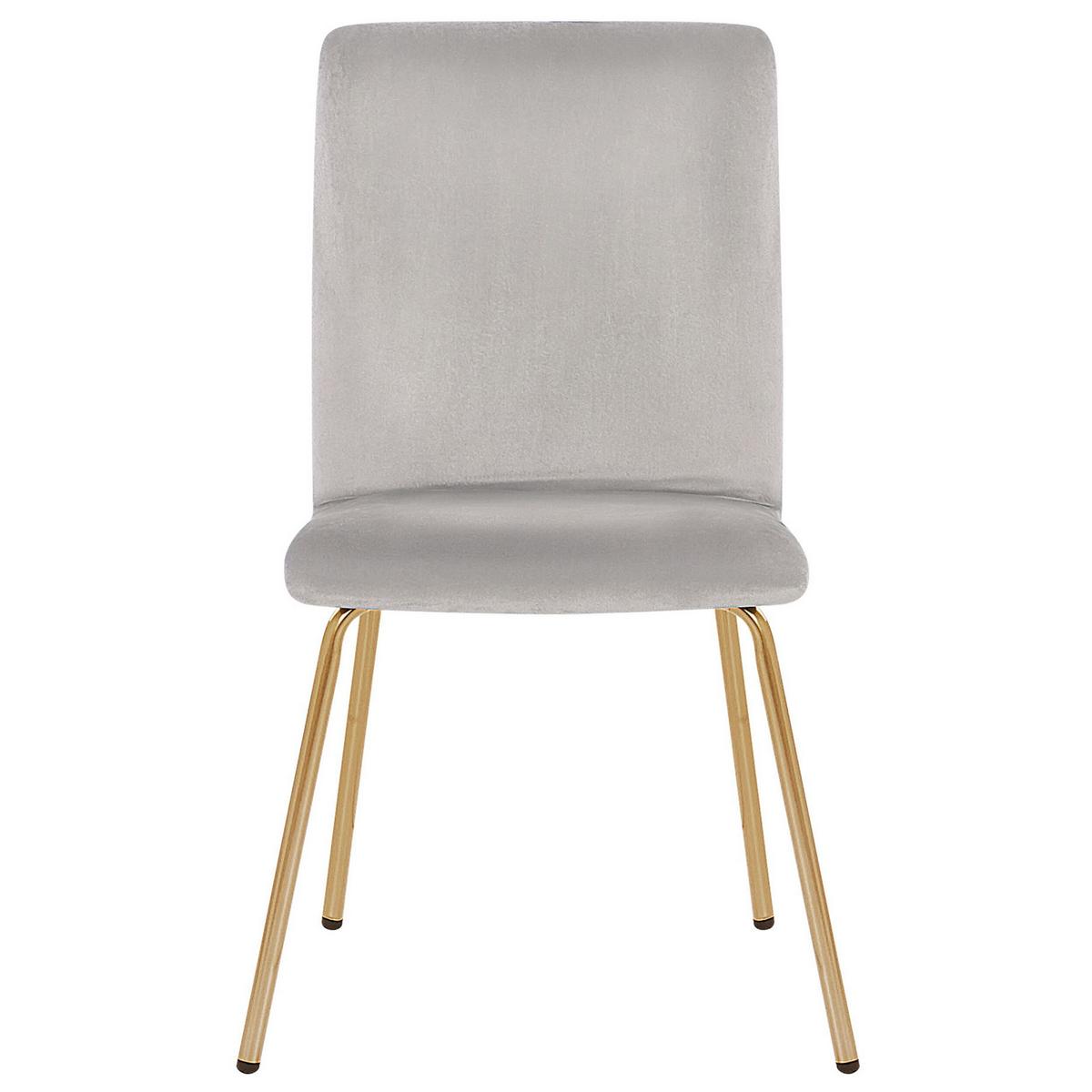 ESSZIMMERSTUHL 2er-Set Samtstoff Grau Rubio - Grau, Textil/Metall (47/80/41cm) - Beliani