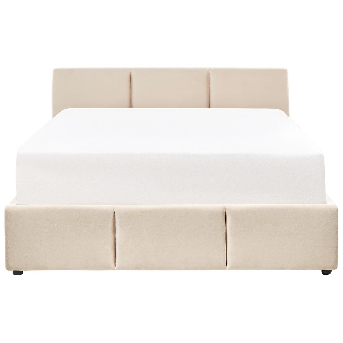 POLSTERBETT 140/200cm Helles Beige Bousse - Beige, Textil (140/200cm) - Beliani