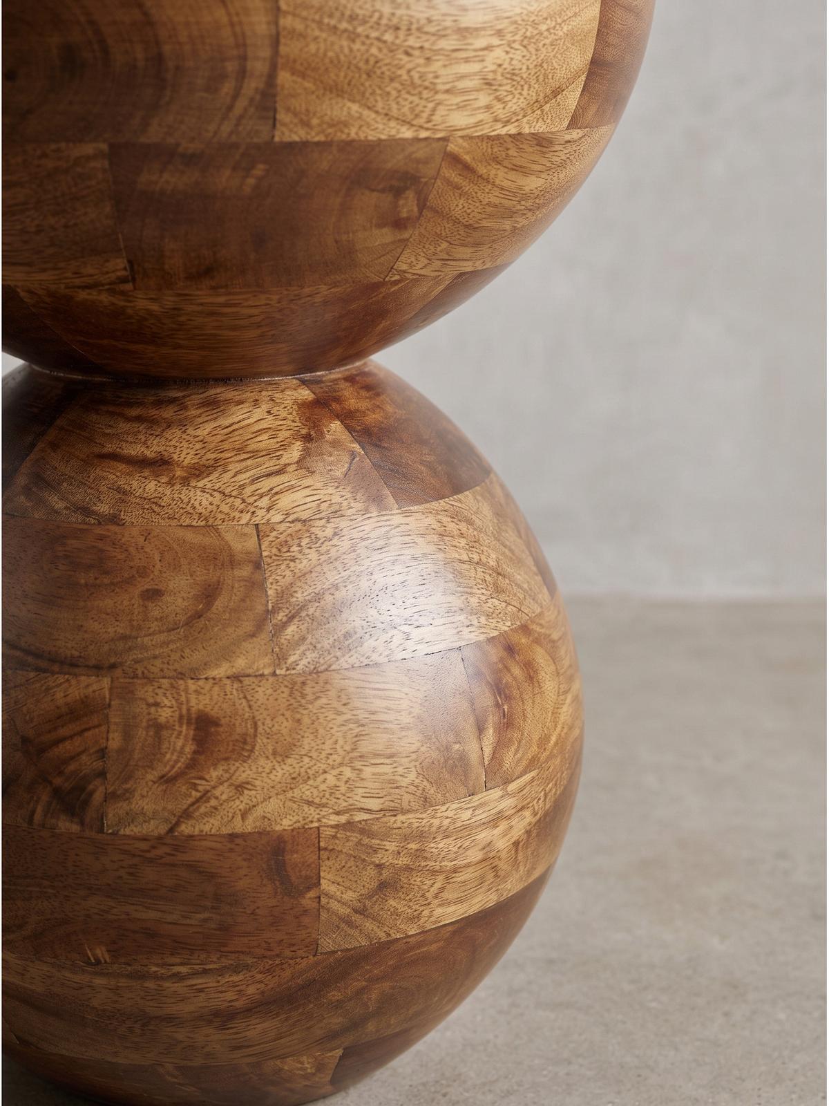 BEISTELLTISCH TERRACINA, Mango Massivholz, Ø 35 x 42 cm - Braun, Mangoholz/Holz (35/35/42cm) - KADIMA DESIGN