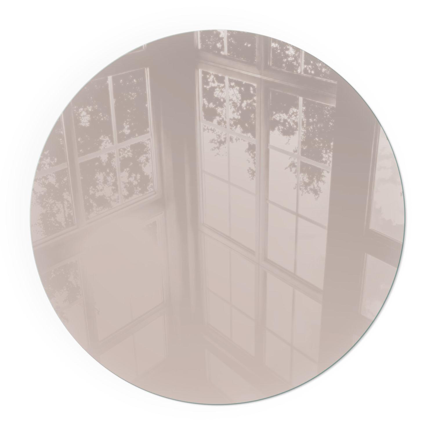 GLASPLATTE für Kamin Ø 90 cm - Beige, Glas (90/90/0.4cm) - TULUP