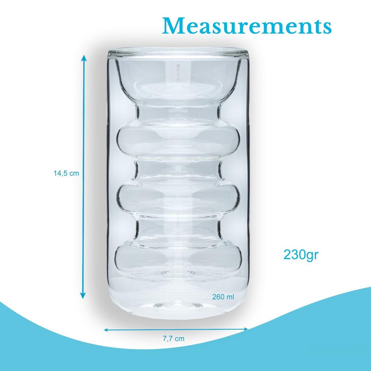 KAFFEE GLÄSER 260ml (6-tlg.) - Transparent, Glas - Intirilife
