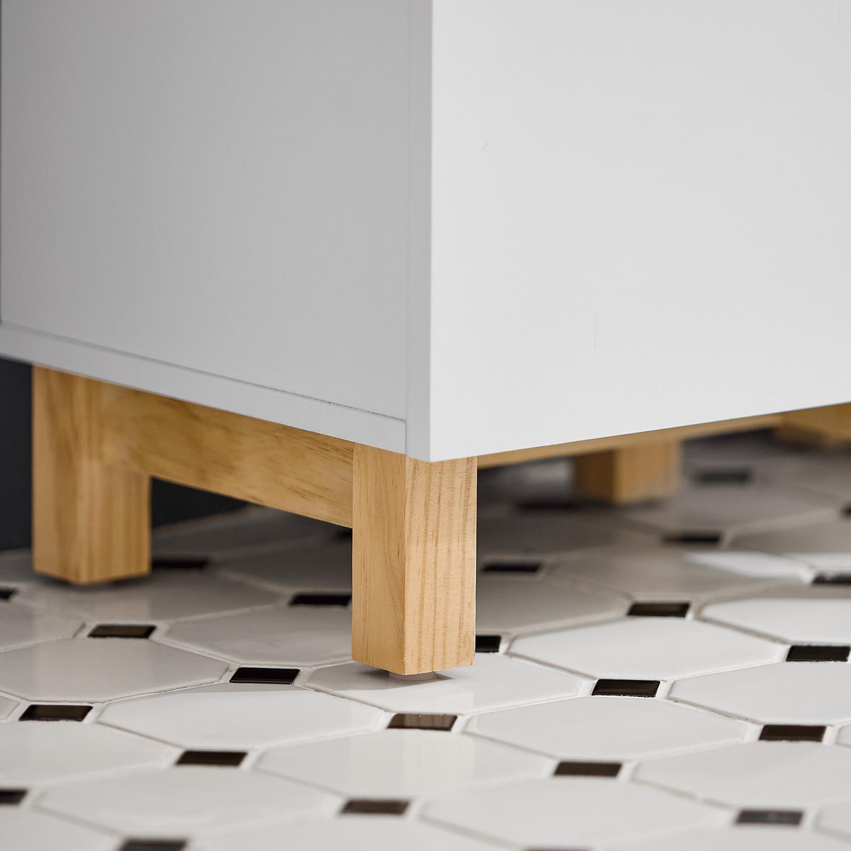WÄSCHESCHRANK Weiß - Weiß, Holzwerkstoff (34/90/30cm) - SoBuy