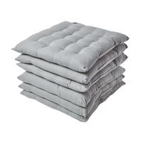 STUHLKISSEN 6er-Set grau 40/40/6,5 cm - Grau, Textil (40/40/6.5cm) - Homescapes