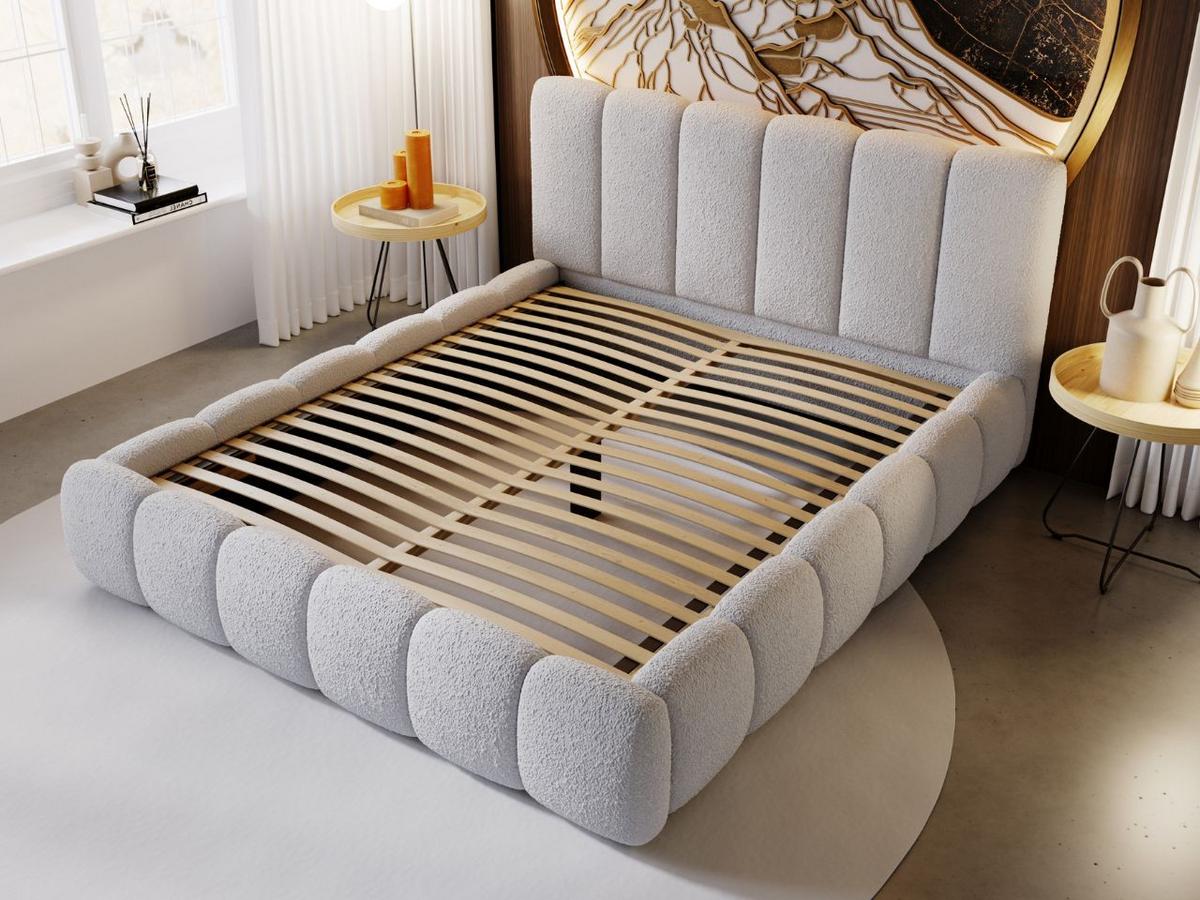 POLSTERBETT Cloud 140x200 Bouclé-Stoff Grau - Grau, Textil (140/200cm) - Graingold