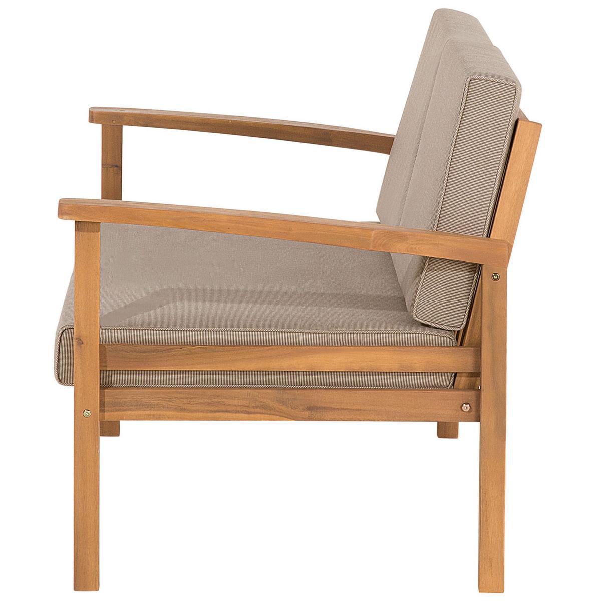LOUNGE-SET 4-sitzer Akazienholz hellbraun Manila - Taupe/Hellbraun, Holz - Beliani