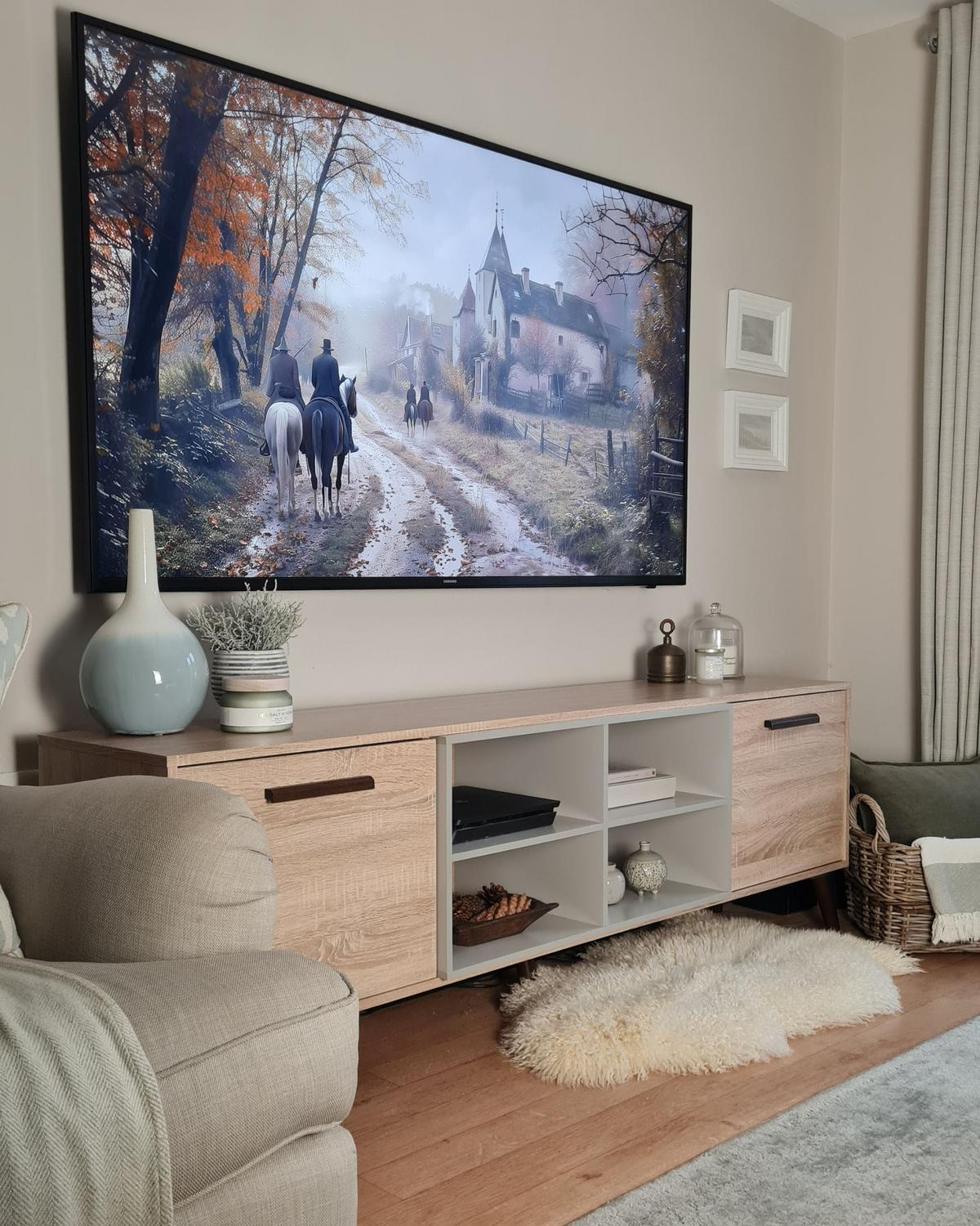 TV-MÖBEL Hellbraun, Grau, Dunkelbraun BILLINGS 40/180/60 cm - Hellbraun, Holzwerkstoff (180/60/40cm) - Beliani