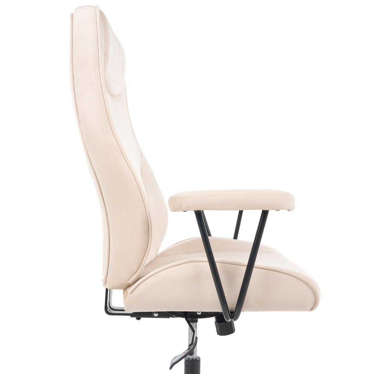 BÜROSTUHL Samtstoff Hellbeige Titan - Beige, Textil (72/118/65cm) - Beliani