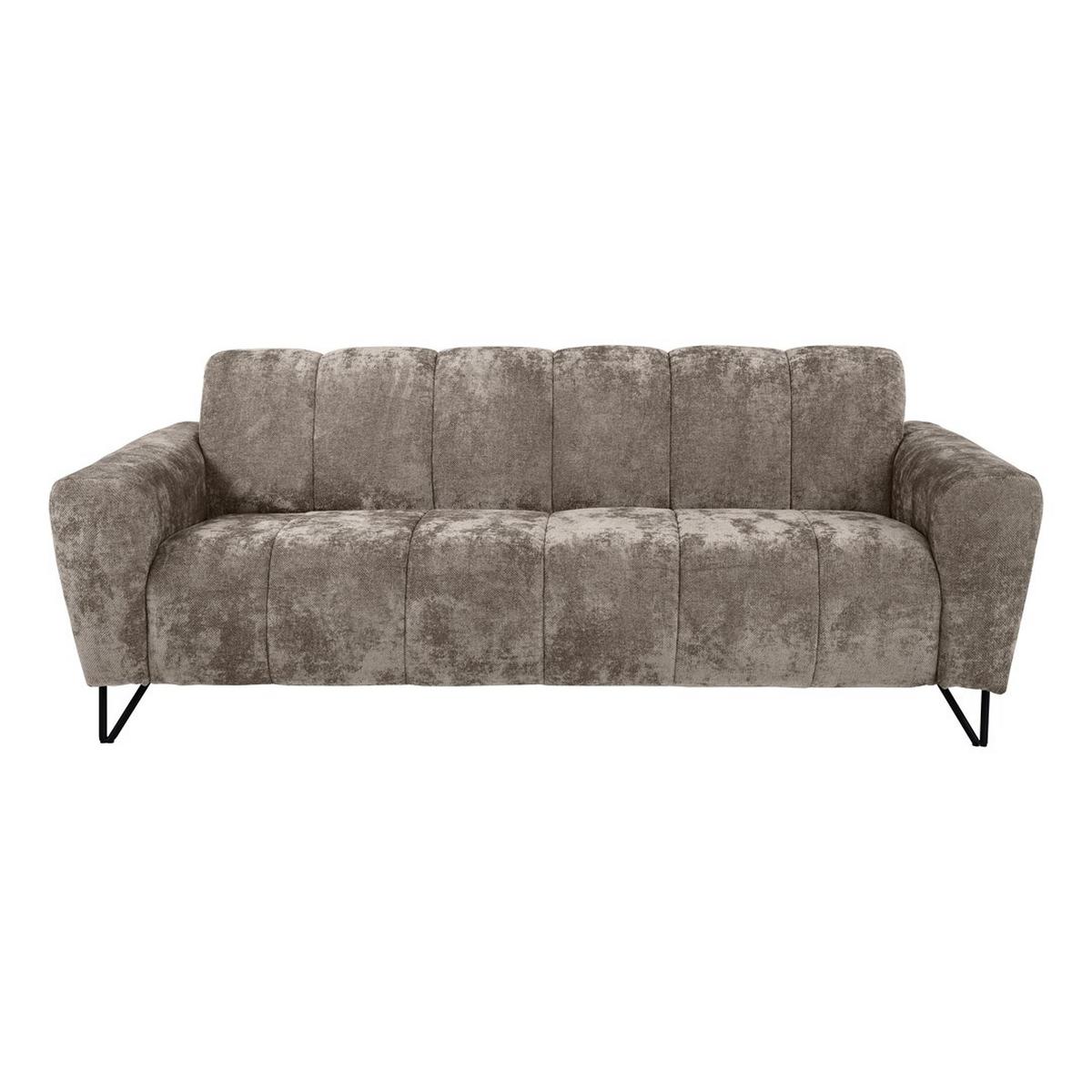 3-SITZER SOFA Volare mit Metallbeinen braun - Schwarz/Braun, Textil/Metall (220/83/98cm) - Beautysofa