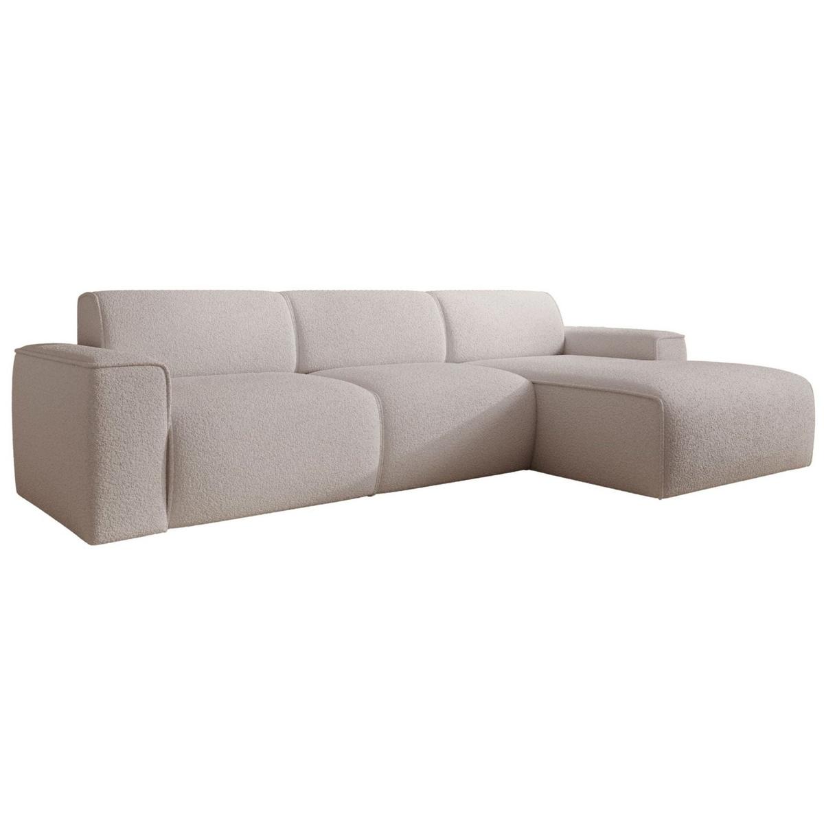 ECKSOFA Bouvi Hellbeige rechts - Ecru/Schwarz, Kunststoff/Textil (165/310cm) - Selsey