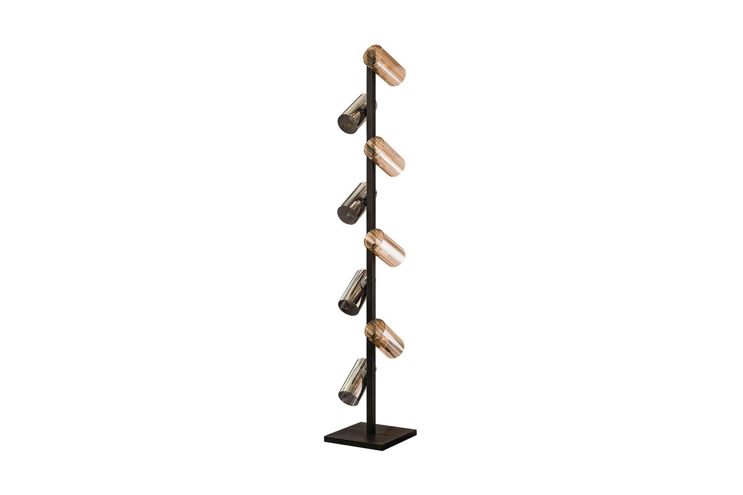 STEHLAMPE MALLAWI Schwarz Glas - Schwarz, Glas (30/30/175cm) - KAWOLA