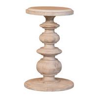 AKZENTTISCH mit Salted-Oak-Finish, Marmorplatte oben, weiß - Weiß, Holz (38/38/60cm) - Artisan Furniture