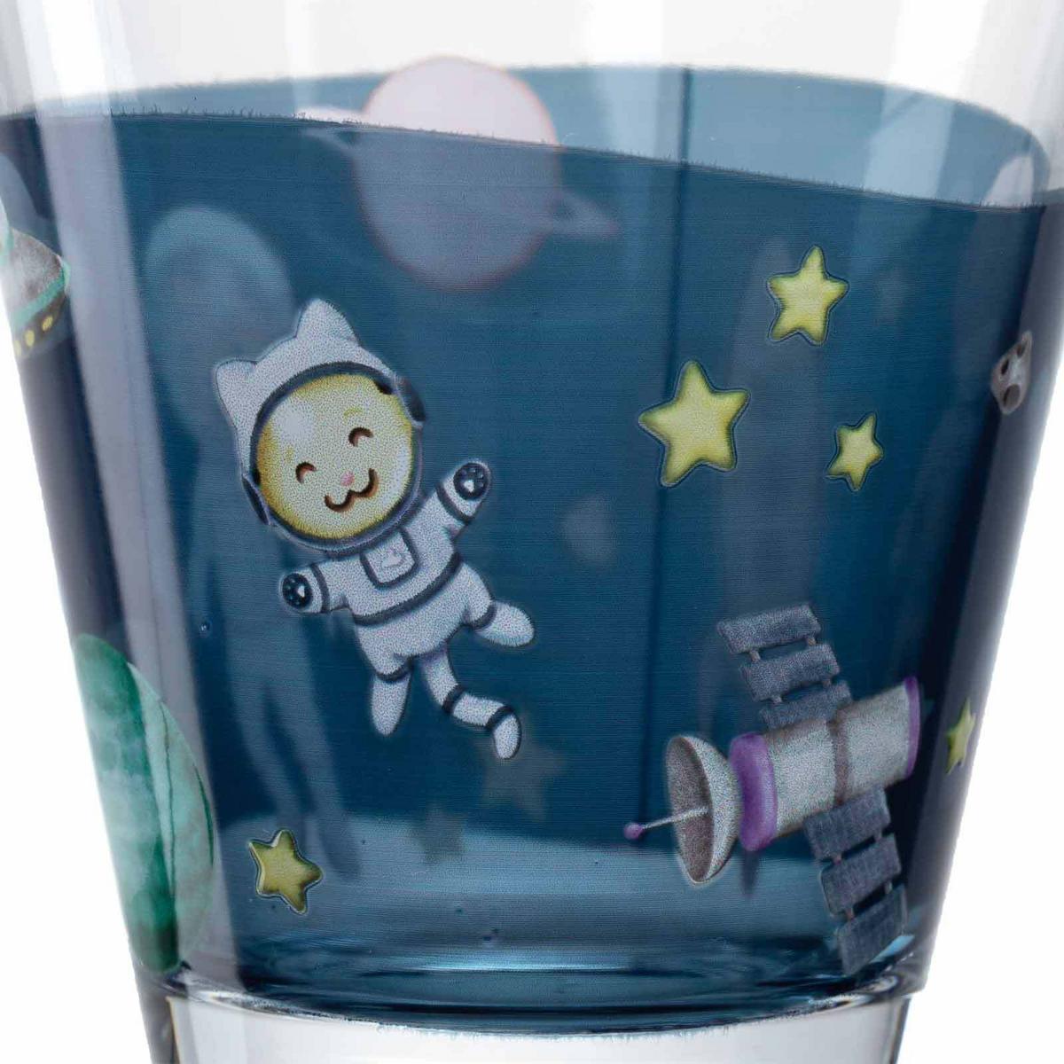 KINDERBECHERSET Bambini Avventura Weltall 215 ml - Blau, Glas (0.215L) - Leonardo Living