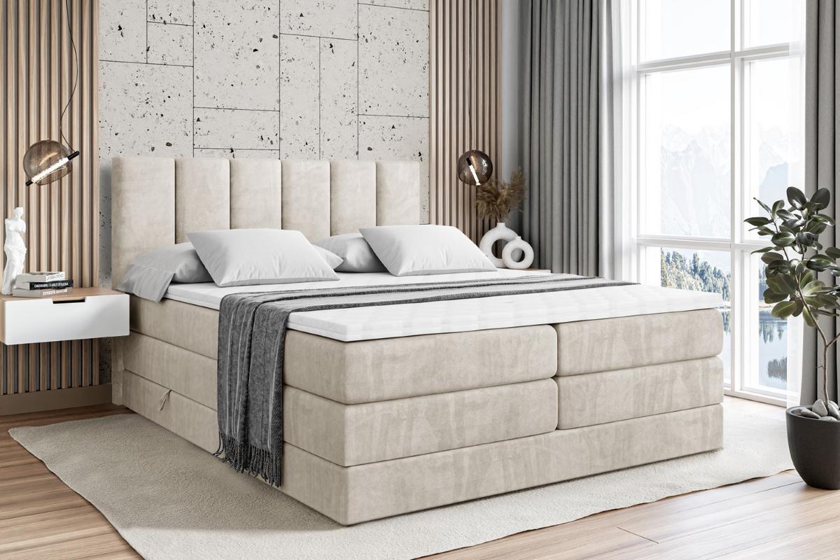 BOXSPRINGBETT BOXI1 KING - 140x200 - H3/H4 - Creme - Creme, Holzwerkstoff (140/200cm) - ALTDECOR