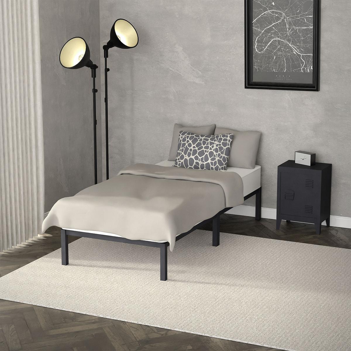 METALLBETT 90x200 cm mit Lattenrost Anthrazit auf Stahlrahmen - Anthrazit, Metall (90/200cm) - ML-DESIGN