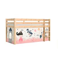 KINDERBETT Karolina 210x114x106 Massivholz Natur Textilset Sophie - Magnolie/Kieferfarben, Holz (90/200cm) - 58aufmkessel