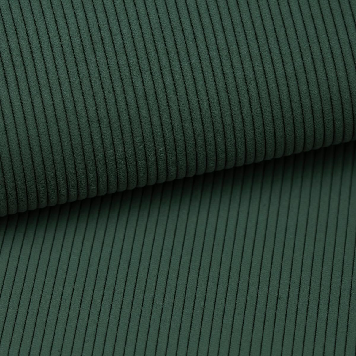 SOFA grün Cord-Stoff 202 x 361 cm, Wohnlandschaft U-Form - Dunkelgrün/Schwarz, Holz/Textil (361/87/202cm) - Inn.Furn