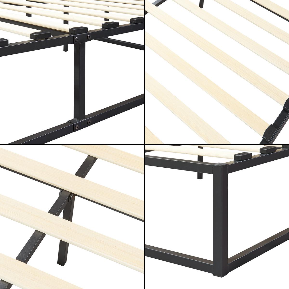METALLBETT Kreta - Schwarz, Metall (160/200cm) - [en.casa]