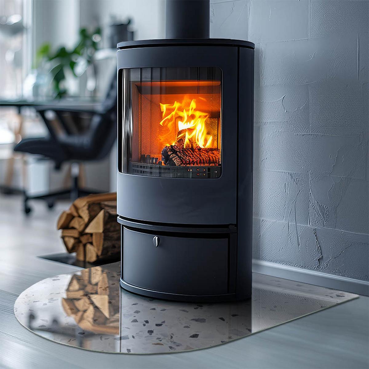 GLASPLATTE für Kamin 80x70 cm - Weiß, Glas (80/70/0.4cm) - TULUP