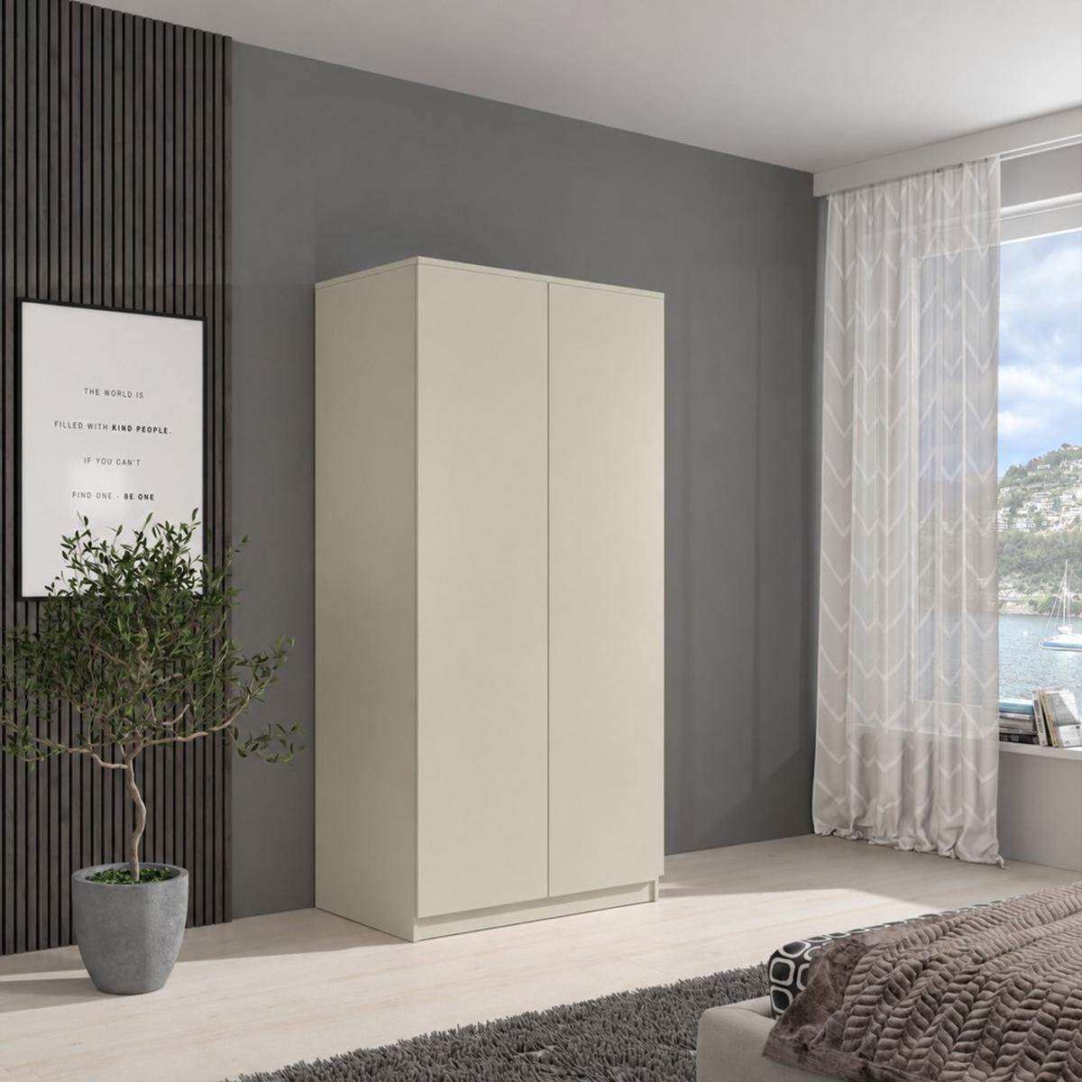 DREHTÜRENSCHRANK Classic mit 2 Türen, ohne Schubladen, 90 cm, Kaschmir - Kaschmir, Textil (90/180/50cm) - Beautysofa