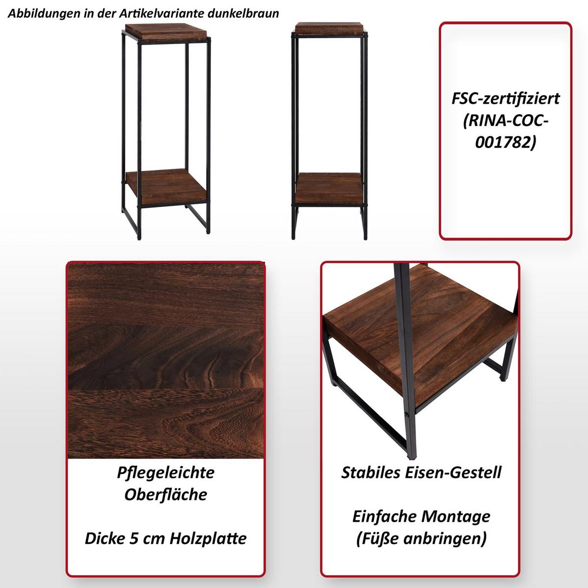 BLUMENTISCH quadratisch Grau - Grau, Holzwerkstoff (32/30/101cm) - MCW