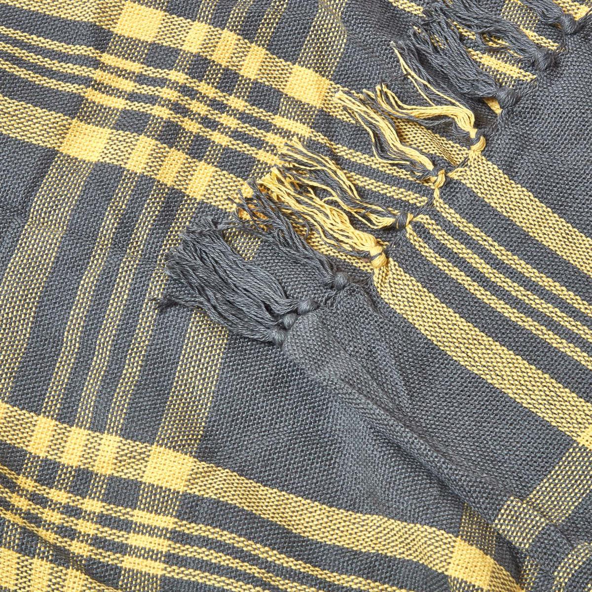 ÜBERWURF 225/255 cm, Schottenkaro, 100% Baumwolle - Gelb, Textil (225/255cm) - Homescapes