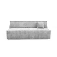 BETTSOFA TESSO Grau Kordstoff mit Schlaffunktion - Weiß, Holz (202/74/94cm) - MASSENO