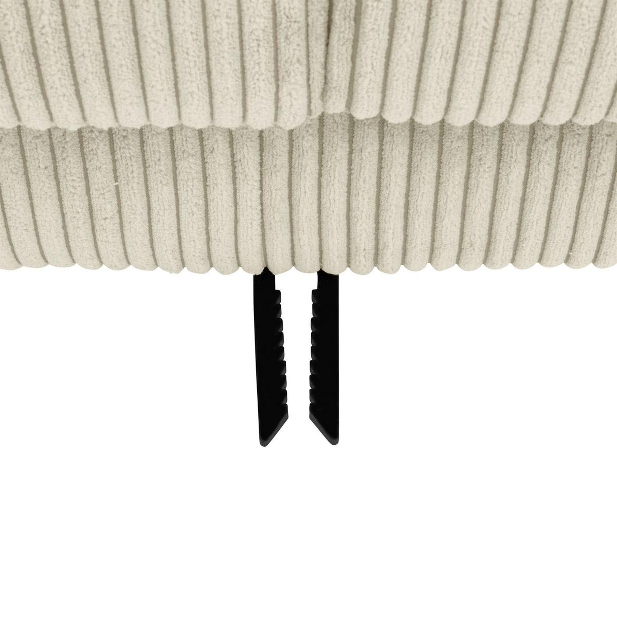 SOFA mit Longchair rechts Kaylynn Cordstoff creme - Creme, Kunststoff (175/294cm) - 58aufmkessel