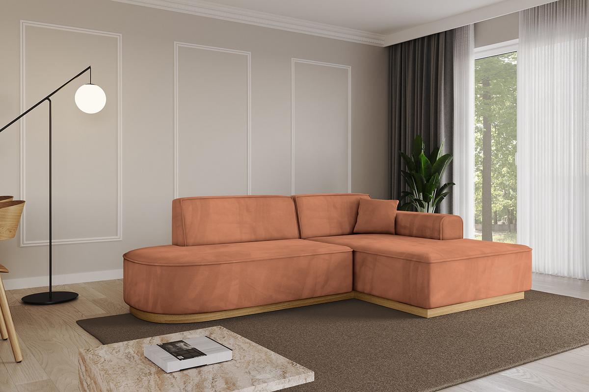 ECKSOFA Ottomane Rechts IREA-L1-v2 - 234x171x83 cm Koralle - Koralle, Holzwerkstoff/Textil (171/234cm) - ALTDECOR