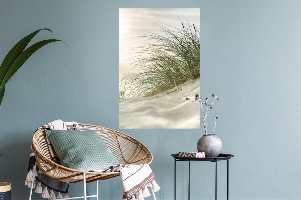 WANDTATTOO Dünen mit Strandhafer in der Sonne des Nationalparks Schleswig-Holsteinisches Wattenmeer Wandbild 40x60 cm - Creme, Kunststoff (40/60/0.1cm) - MuchoWow