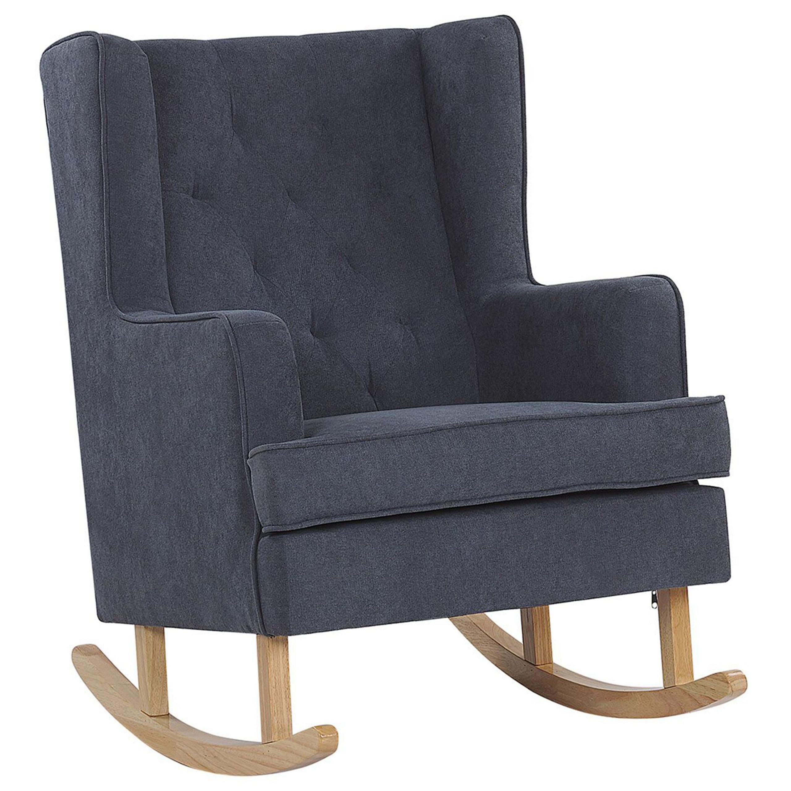 SCHAUKELSESSEL Dunkelgrau Trondheim - Hellbraun/Grau, Textil (72/97/83cm) - Beliani
