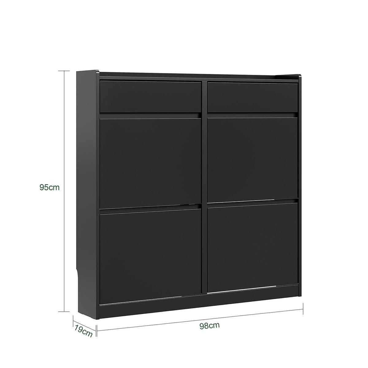 SCHUHSCHRANK mit klappbaren Fächern und Schubladen FSR169 - Ahornfarben, Fell (98/95/19cm) - SoBuy