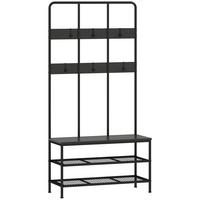 GARDEROBENSTÄNDER Metall Spanplatte Schwarz - Schwarz, Holzwerkstoff/Metall (36/180/91cm) - HOMCOM
