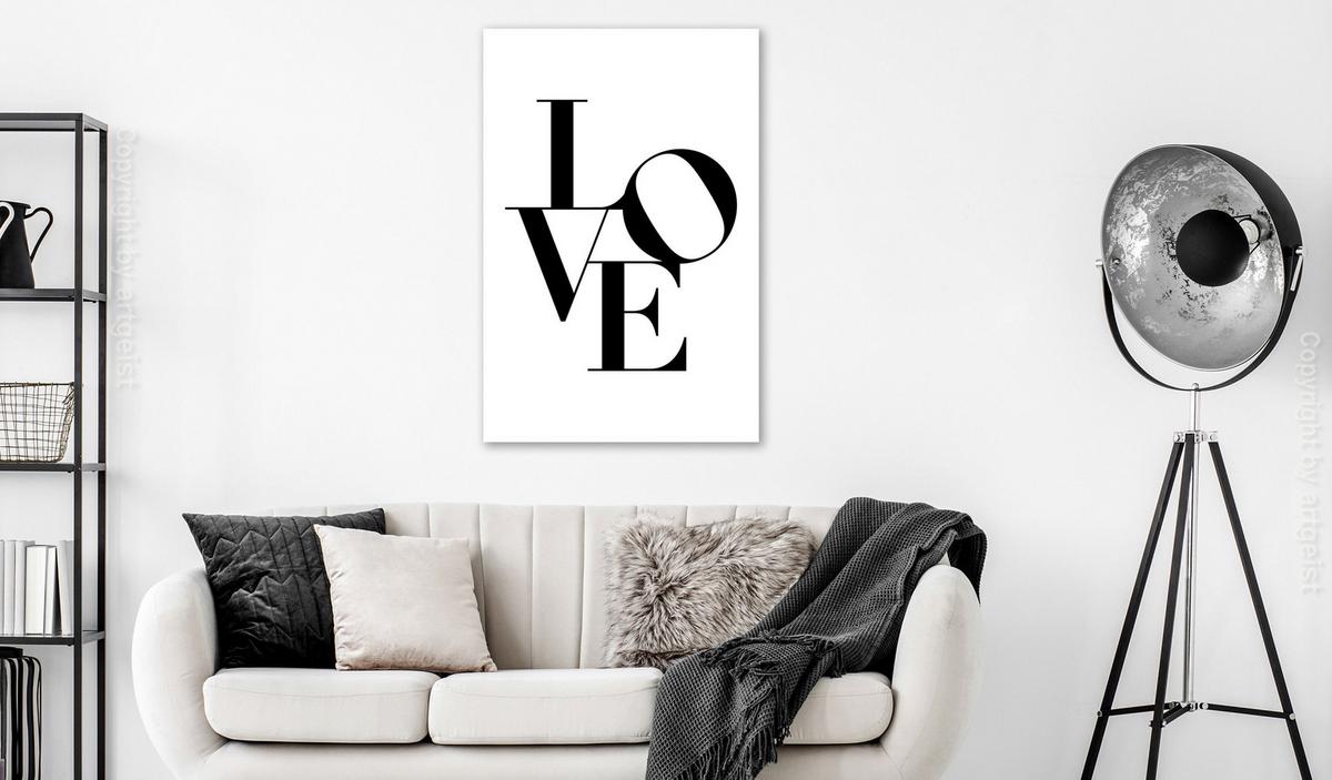 KUNSTDRUCK Schwarz-Weiß 60/90 cm - Schwarz, Textil (60/90cm) - KUNSTLOFT