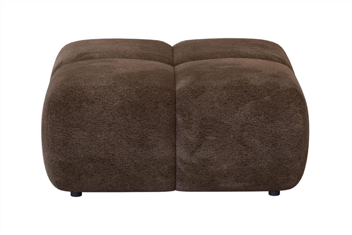 POLSTERHOCKER Vega - Dunkelbraun, Holzwerkstoff/Textil (90/45/90cm) - Fun Möbel