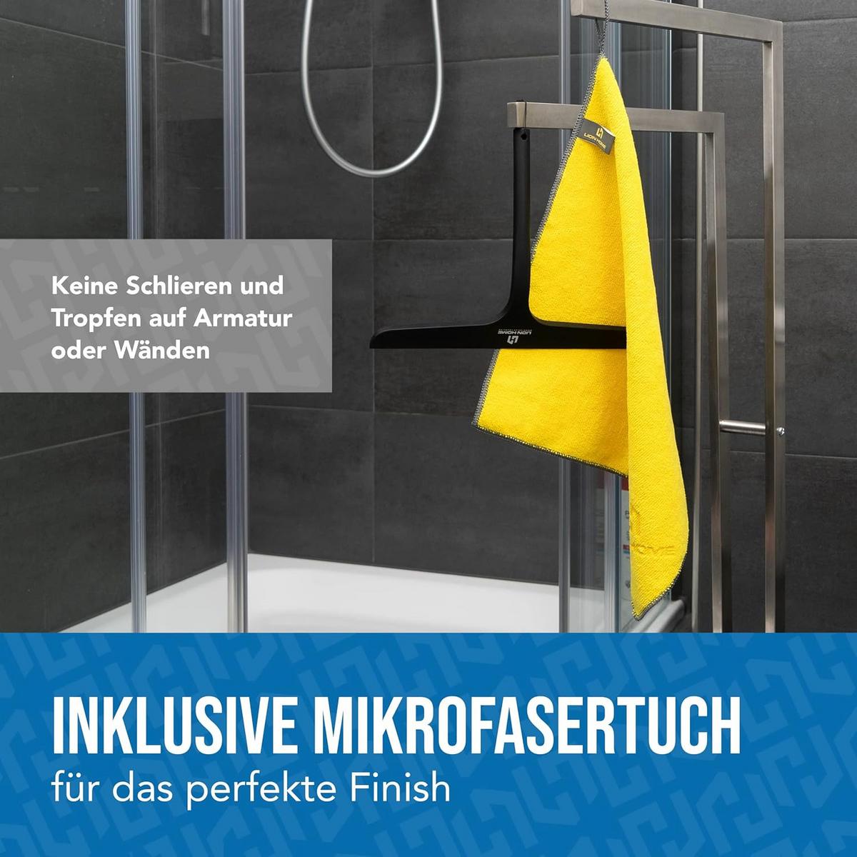 DUSCHABZIEHER 27,5x22cm - Schwarz, Kunststoff/Textil (27/22/2cm) - Lion Home Sports