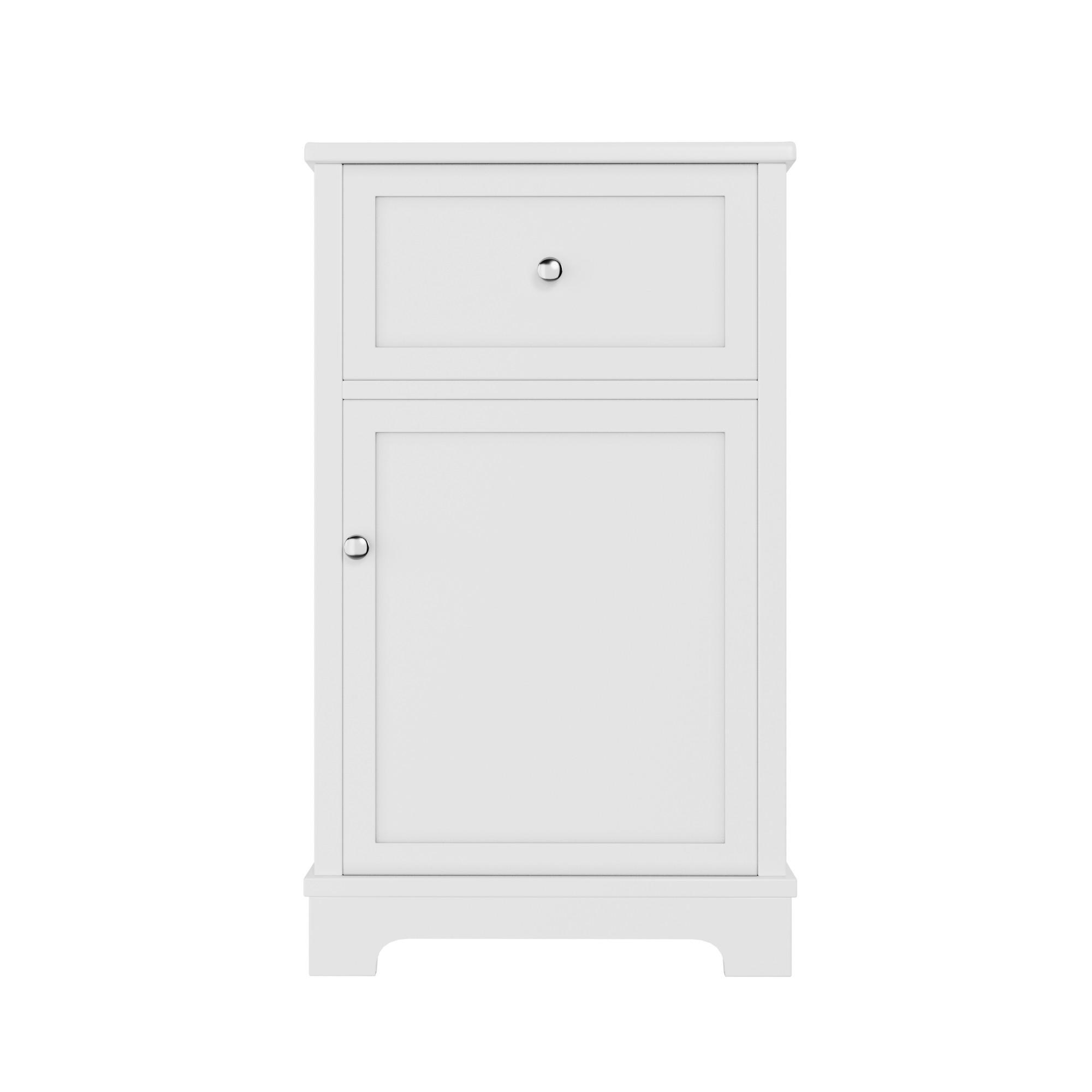 WASCHTISCH mit Unterschrank Weiß 51cm Standschrank mit Keramikbecken & Klappfach - Weiß, Holzwerkstoff (51/87/46cm) - Urban Meuble