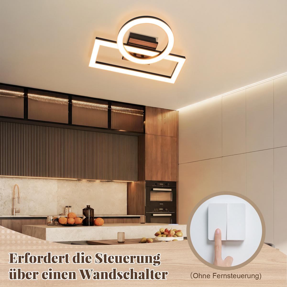 LED DECKENLEUCHTE Ixith 34.5/28/8 cm - Schwarz, Kunststoff/Metall (34.5/28/8cm) - ZMH