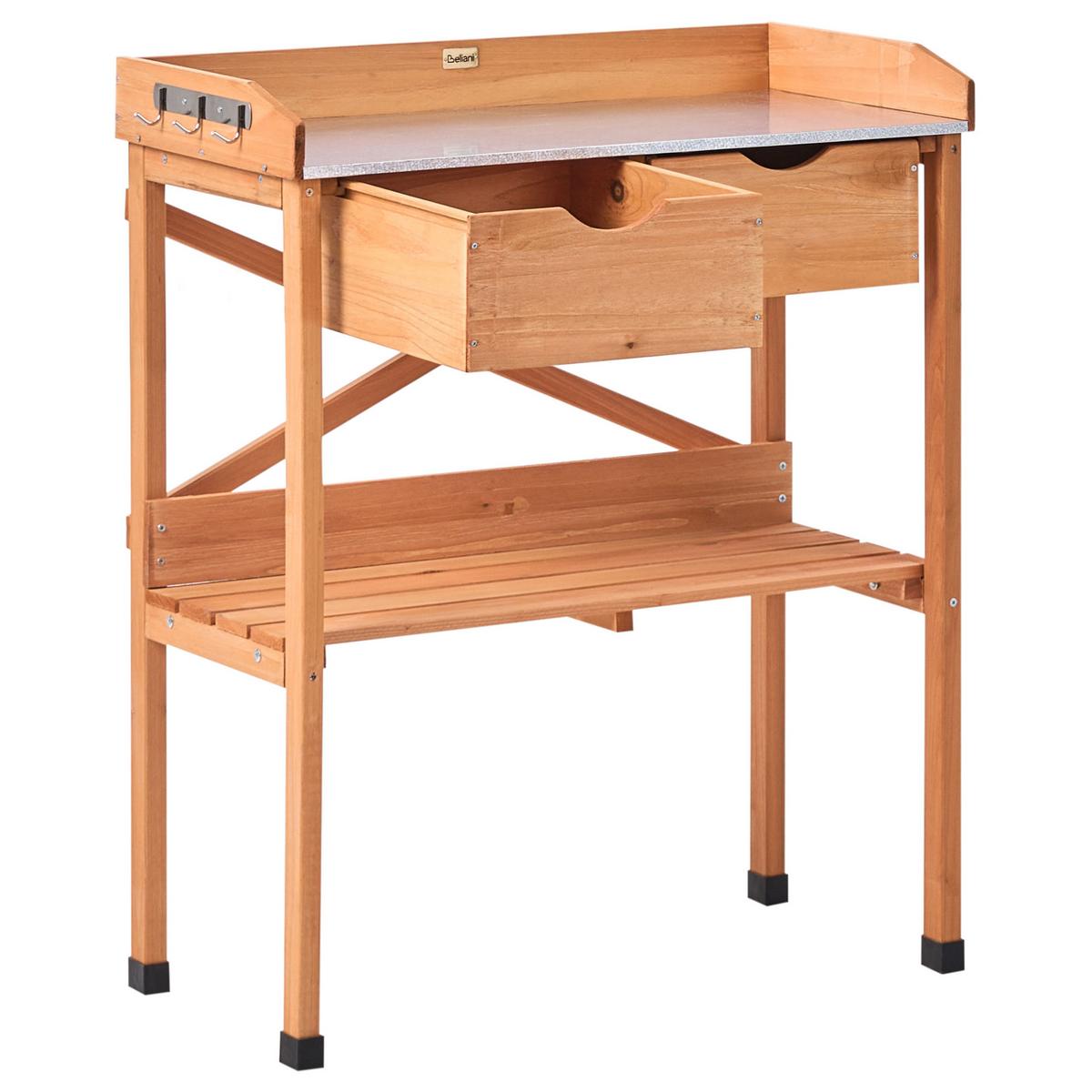 PFLANZTISCH 77/89 cm Tannenholz Hellbraun Ravanusa - Hellbraun/Braun, Holz - Beliani
