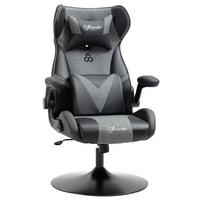 GAMINGSESSEL Kunstleder Metall Schwarz - Schwarz, Textil (69/118/73cm) - Vinsetto