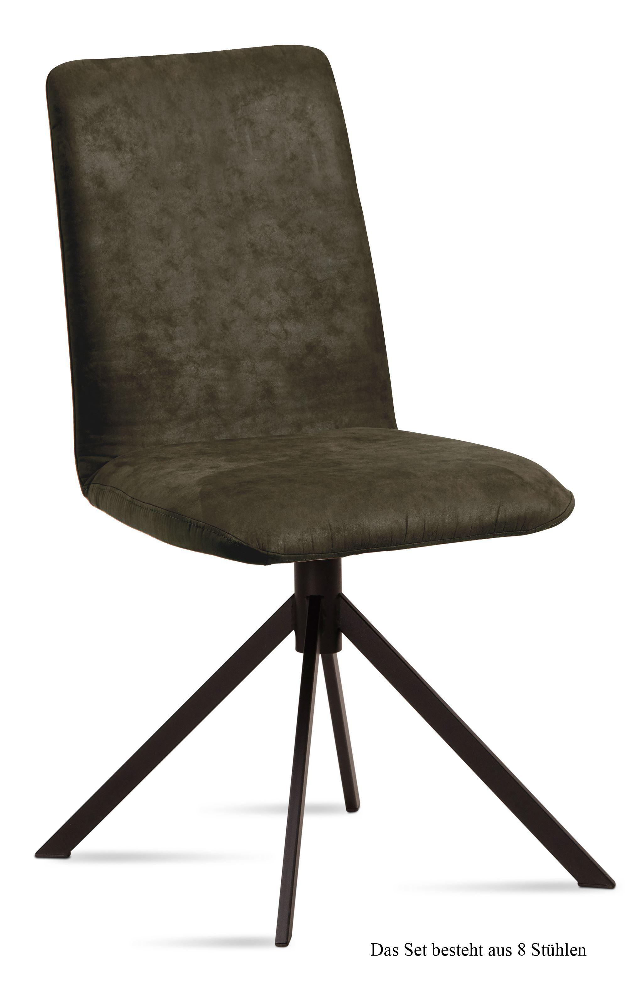 ESSZIMMERSTUHL (8er-Set) Dredi 47x92x60 Schwarz/Khaki - Dunkelgrün/Schwarz, Kunststoff (60/92/47cm) - 58aufmkessel