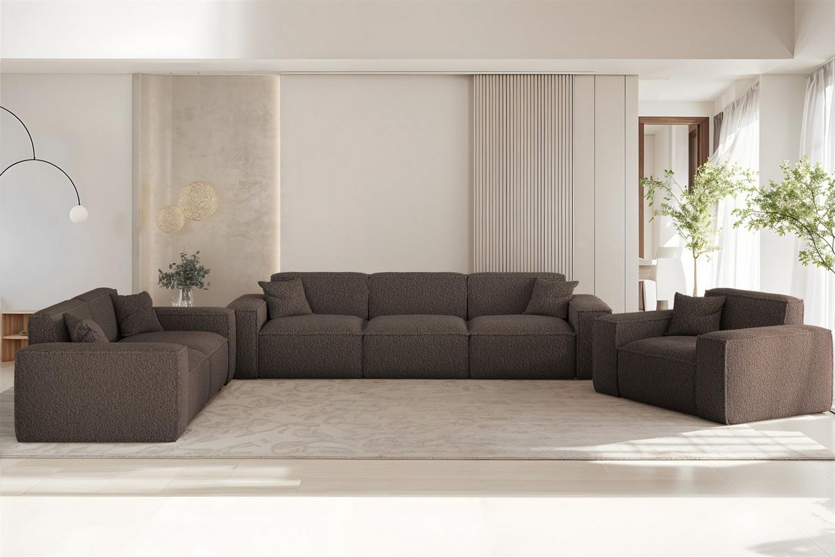 SOFA 3-sitzer Celes Premium In Sven - Braun, Holzwerkstoff/Textil (218/73/90cm) - Fun Möbel