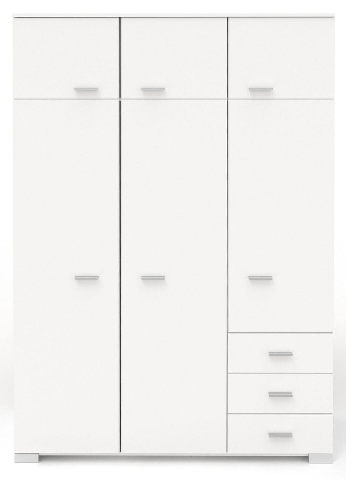 KINDERZIMMER Set 2-tlg. mit Kleiderschrank und Stauraumbett 90x200 - Silberfarben/Weiß, Holz/Holzwerkstoff (206/203/113cm) - Parisot Meuble