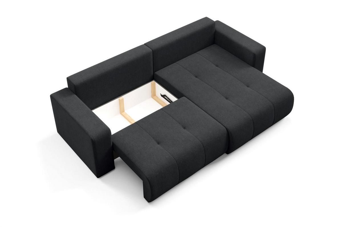 ECKSOFA Augusto - Schwarz, Holzwerkstoff/Textil (244/149cm) - Fun Möbel