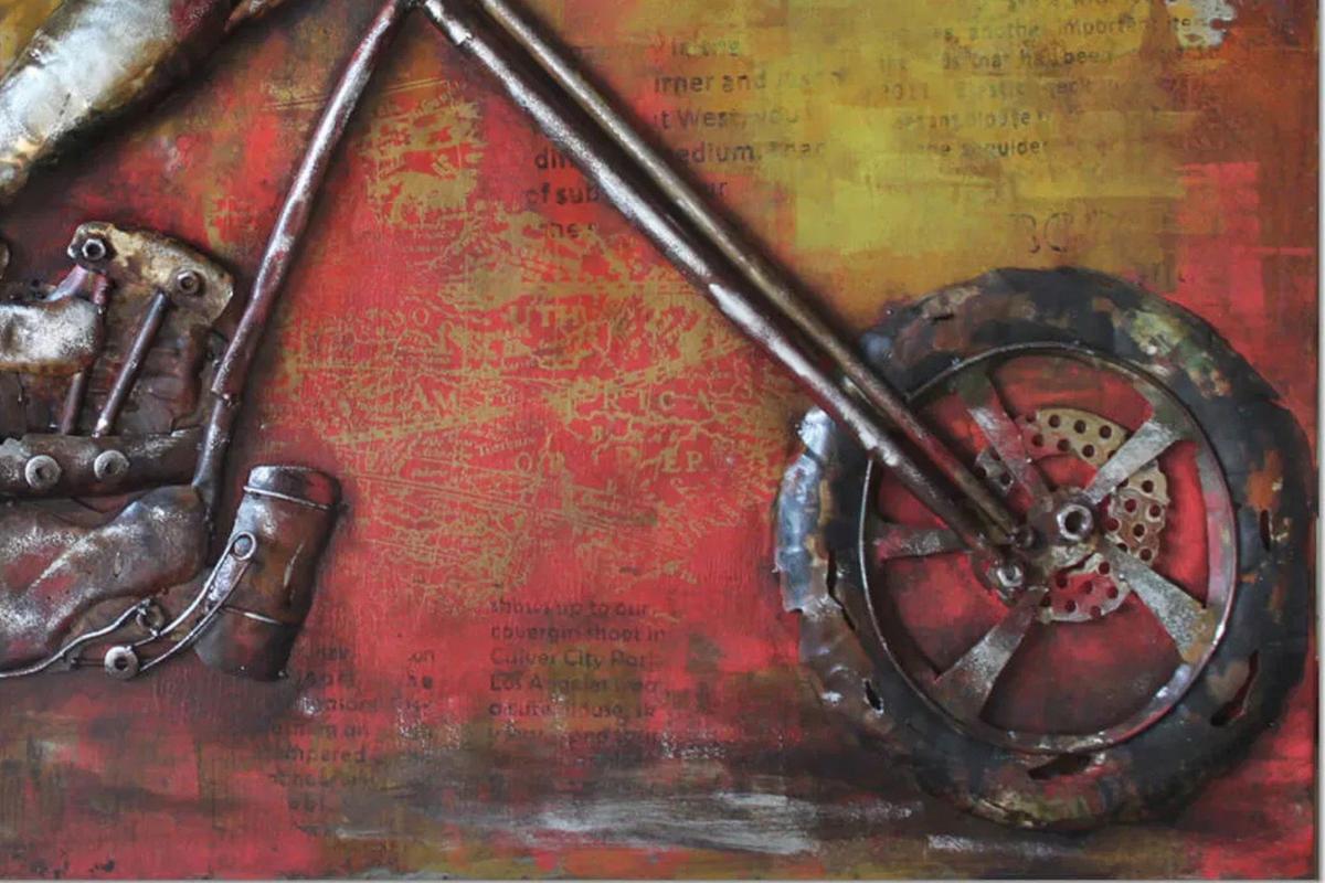 METALLBILD Rot 120/60 cm - Rot, Metall (7.5/60cm) - KUNSTLOFT