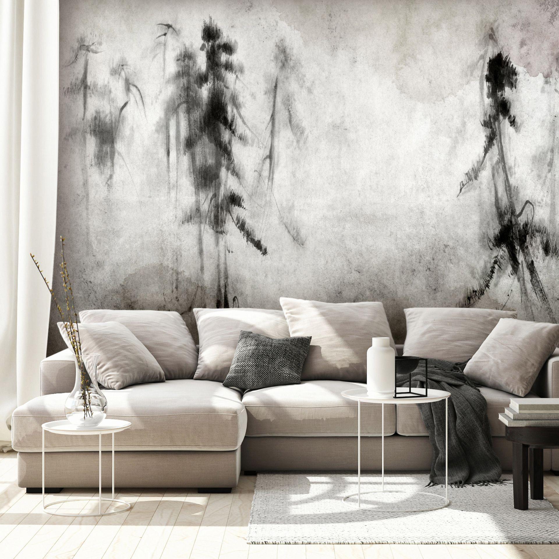 SELBSTKLEBENDE FOTOTAPETE 392/280 cm - Schwarz/Grau, Kunststoff/Textil (392/1cm) - KUNSTLOFT