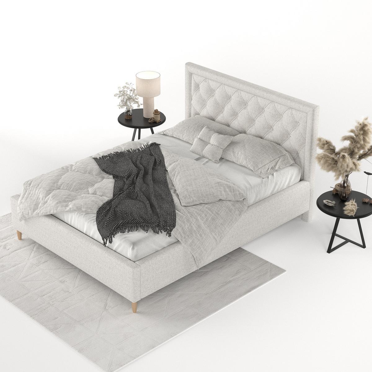 POLSTERBETT Lido 120/200 cm Hellbeige im Riva Stoff - Beige/Naturfarben, Holz/Holzwerkstoff (120/200cm) - AltaBeds