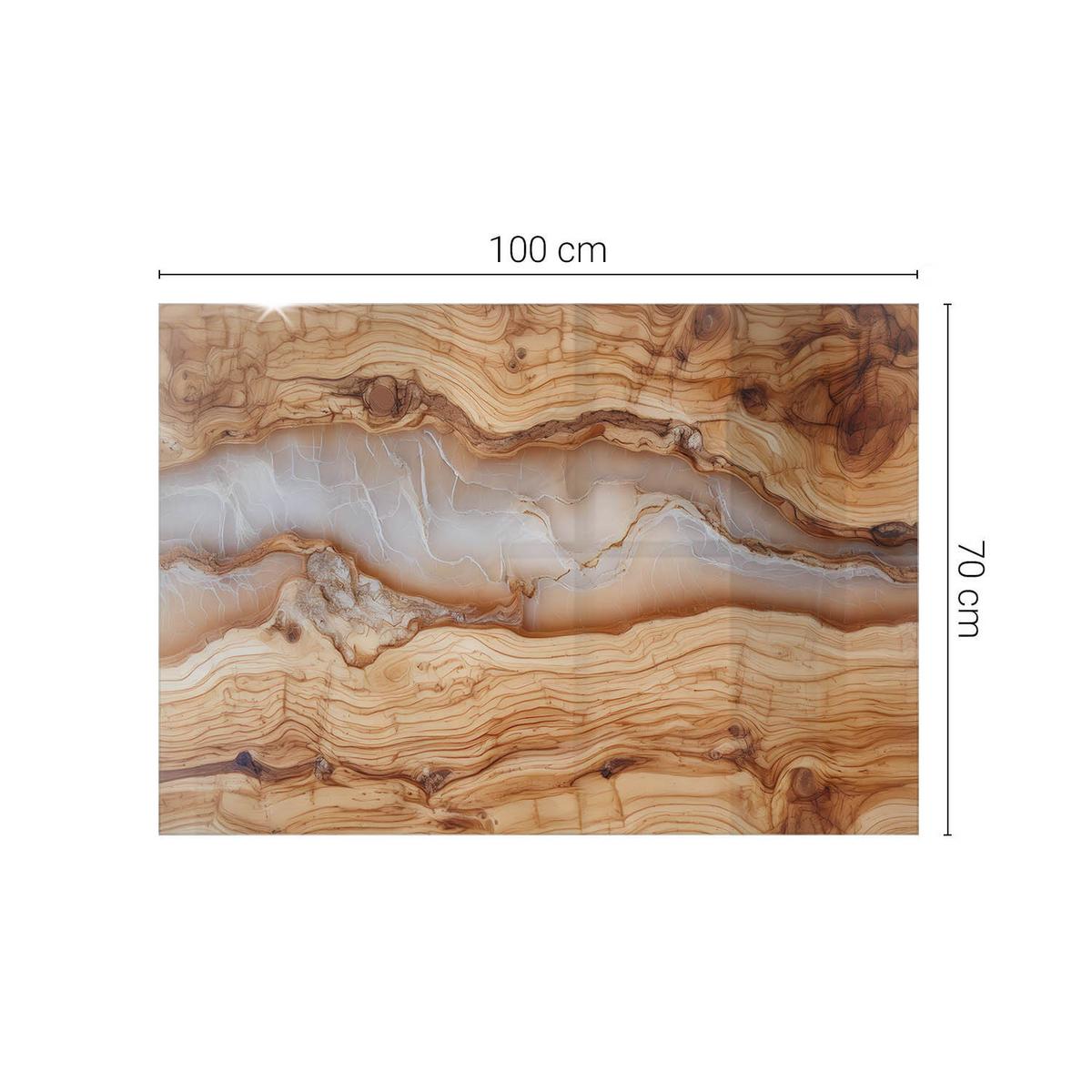 TISCHPLATTE 100x70 cm Naturholz mit Harz - Hellbraun, Glas (0.4/100/70cm) - TULUP