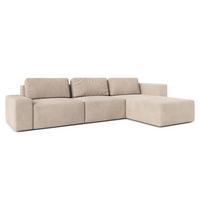 ECKSOFA L Form Arkleton Light Brown 360/180/93 cm Rechts Bequem & Modern - Hellbraun/Schwarz, Kunststoff/Textil (360/180cm) - AX Living